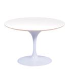 Mesa Saarinen Oval Fórmica Branca 160x90cm - Base Branca
