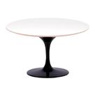 Mesa Saarinen Oval Fórmica Branca 180x100cm - Base Preta