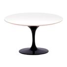 Mesa Saarinen Oval Fórmica Branca 180x100cm - Base Preta