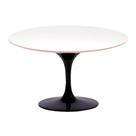 Mesa Saarinen Oval Fórmica Branca 198x122cm - Base Preta
