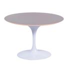 Mesa Saarinen Oval Fórmica Preta 235x122cm - Base Branca