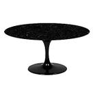 Mesa saarinen oval sala de jantar 1,40 base preto tampo preto