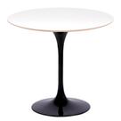 Mesa Saarinen Redonda Fórmica Branca 124cm - Base Preta