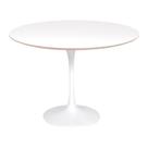 Mesa Saarinen Redonda Fórmica Branca 137cm - Base Branca