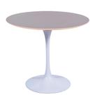 Mesa Saarinen Redonda Fórmica Preta 107cm - Base Branca