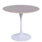Mesa Saarinen Redonda Fórmica Preta 137cm - Base Branca
