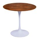 Mesa Saarinen Redonda Pau Ferro 107cm - Base Branca