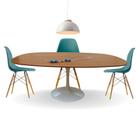 Mesa Saarinen Retangular Ovalada 137x90cm Em Freijo
