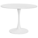 Mesa Saarinen Tulipa Redonda 120cm Tampo Madeira Branca Sala Cozinha Jantar