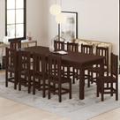 Mesa Safira Em Madeira Maciça 220x88 Com 10 Cadeiras Castanho