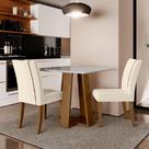 Mesa Sala De Jantar 2 Cadeiras Carvalho/off White