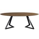 Mesa Sala de Jantar 6 Lugares 218cm Tampo Oval Efron Nogueira/Preto G13 - Gran Belo