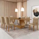 Mesa Sala De Jantar Alvorada 180cm E 6 Cadeiras Liz Moderna Turim 07/off White/imbuia