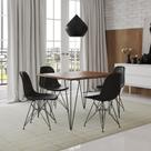 Mesa Sala de Jantar Industrial Clips Amêndoa 120x75 com 4 Cadeiras Eiffel Pretas de Ferro Preto Mesa Sala de Jantar Industrial Clips Amêndoa 120x75 com 4 Cadeiras Eiffel Pretas de Ferro Preto