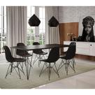 Mesa Sala De Jantar Industrial Preta 135X75 Com 6 Cadeiras Pretas De Ferro Preto Cor: Preto
