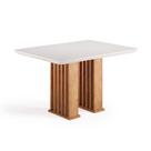 Mesa Sala de Jantar Tampo com Vidro Mond 1,20m Madeirado/Off White Viero