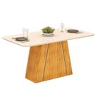 Mesa Sala De Jantar Tampo Em Vidro 1,70m Sandy Madeirado/off White