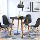 Mesa Sala de Jantar Veneza Redonda Tampo com Vidro 90x90cm