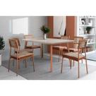 Mesa Sala Jantar Stellar 160cm+ 6 Cadeiras Lux Rose Carraro Mesa Sala Jantar Stellar 160cm+ 6 Cadeiras Lux Rose Carraro