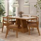 Mesa Santiago Com 6 Cadeiras Sextavada Frei/off/material sintético Caramelo - M.a