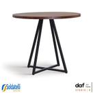 Mesa Seattle Aço Preto 900MM Castanho ou Mel - DAF Mobiliário