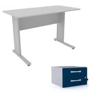 Mesa Secretaria Maxxi 75X121x61 Cinza 2 Gavetas Azul Pandin Mesa Secretaria Maxxi 75X121x61 Cinza 2 Gavetas Azul Pandin