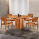 Mesa Selene Tampo 135 Laminado com 4 cadeiras Malta Gold Moderna Mobília