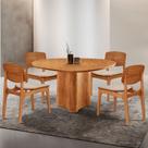 Mesa Selene Tampo 135 Laminado com 4 cadeiras Malta Gold Moderna Mobília