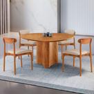 Mesa Selene Tampo 135cm Laminado com 4 cadeiras Noronha Moderna Mobília