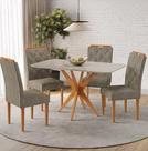 Mesa Simpatia 1,20 4 Cadeiras Diamante Linho JCM Cinamomo/Off