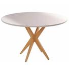 Mesa Simpatia com Vidro Redonda 108x108 Jcm Cor Cinamomo Off White