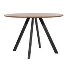 Mesa Square - Base Madeira Preta - Tampo Redondo 150cm - Madeira Freijó