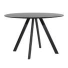 Mesa Square - Base Madeira Preta - Tampo Redondo 80cm - Cor Preta