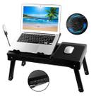 Mesa Suporte Dobrável para Notebook com Cooler 4 Portas USB Lâmpada LED Mouse Pad Porta Objetos com Ajuste de Altura