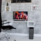 Mesa Suspensa Fechada Nichos Quadrados Computador Trabalho Home Office MDF