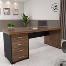 Mesa tamburato com gavetas ii le - charuto/preto 6107