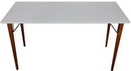 Mesa Tampo 110x50 Branco 4 Pé Palito Reto 75cm suporte V