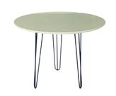 Mesa Tampo Branco 70cm Redonda 3 Pé Hairpin 75cm Triplo 1/4 Aço Mesa Tampo Branco 70cm Redonda 3 Pé Hairpin 75cm Triplo 1/4 Aço