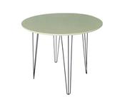 Mesa Tampo Branco 90cm Redonda 4 Pé Hairpin 75cm Triplo 1/4 Aço Mesa Tampo Branco 90cm Redonda 4 Pé Hairpin 75cm Triplo 1/4 Aço