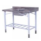 Mesa Tampo Inox 2,00mt com Cuba 50x40x20cm Estrutura e Grade Pintada 554GR - Benfati Mesa Tampo Inox 2,00mt com Cuba 50x40x20cm Estrutura e Grade Pintada 554GR - Benfati