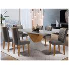 Mesa Tampo Mdf E Vidro 6 Cadeiras Grafite/Off White/Imbuia Mesa Tampo Mdf E Vidro 6 Cadeiras Grafite/Off White/Imbuia