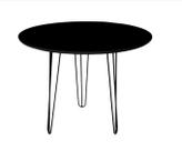 Mesa Tampo Preto 70cm Redonda 3 Pé Hairpin 70cm Triplo 1/4 Aço Mesa Tampo Preto 70cm Redonda 3 Pé Hairpin 70cm Triplo 1/4 Aço