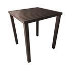 Mesa Tampo Ripado Quadrada 0.75X0.75M Alumínio Marrom