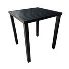 Mesa Tampo Ripado Quadrada 0.75X0.75M Alumínio Preta