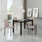 Mesa Tokio 120cm X 80 cm Tampo de Vidro com 4 Cadeiras Classic