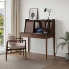 Mesa Trabalho 110 cm Estante Integrada Home Office Imbuia Alisa