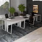 Mesa Trabalho Escritório 6 Pessoas 360cm Pé Metal F5 Office