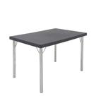 Mesa Tramontina 119 X 79 Cm Beta Em Polipropileno Grafite Com Base Em Alumínio Polido