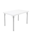 Mesa Tramontina Beta em Polipropileno Branco com Base em Alumínio Polido Mesa Tramontina Beta em Polipropileno Branco com Base em Alumínio Polido