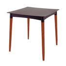 Mesa Tramontina Diana 70x70 Cm Em Polipropileno Marrom Com Pernas De Madeira Eucalipto
